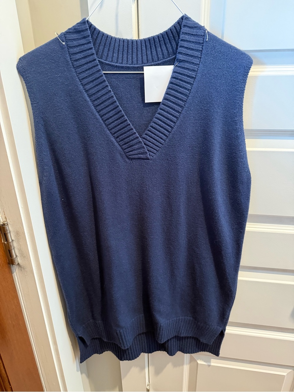 Men's Navy V-Neck Knit Sweater Vest